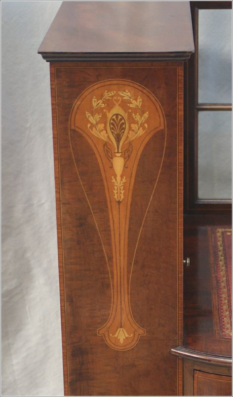 4008 Antique Inlaid Arts & Crafts Writing Desk (6)